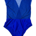 Blue Mesh Bodysuit Women's Sleeveless Leotard Dance Festival Size S Photo 0