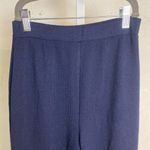 St. John #308  Collection Navy Ribbed Stretch Wide Leg Pants Photo 7