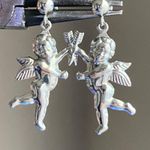 Handmade aesthetic goth vintage romance style cherub angel stainless dangle earrings👼✨ Photo 2