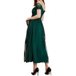 SheIn Mesh Cold Shoulder Ankle Length A-Line Dress in Green, Size S​ Photo 1