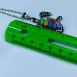 Sea Turtle Necklace Stainless Steel Multicolor Millefiori Floral Center 20 inch Photo 5