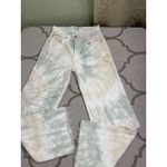 Reformation jeans fawcett white tie dye wash button fly jean, size 24 Photo 13