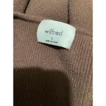 Wilfred Sweater Womens Small Brown Lace Up V Neck Ribbed Knit Long Sleeve Fitted Photo 3