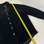 Sno Skins Women’s Dark Green Plush Velvet Long Sleeve Button Shirt Size S Photo 7