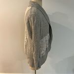 A pea in the pod Maternity Gray Cardigan with Lace Detail Size Medium Photo 4