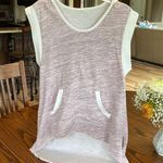 Oversized Tunic Hoodie Purple Heather Scoop Neck Pullover High Low Photo 0