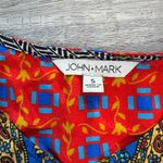 John Mark  Colorful Mixed Print Peplum Top Flutter Sleeve N4 Photo 1