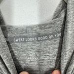 Aerie Offline Grey Heathered Hoodie Thumbholes Zipper Pockets Athleisure Size M Photo 4