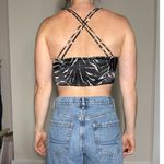 ZARA Blak Zebra High Neck Cross Back Crop Top Size M Photo 2