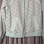 Victoria Beckham  for Target Green Lace Overlay Zip Front Bomber Jacket Medium Photo 7