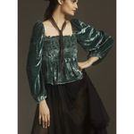 Anthropologie Long-Sleeve Luxe Cutwork Velvet Blouse Size Large Photo 10