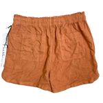 Nicole Miller Linen Pull on Shorts Burnt Orange With Tie Waist Sz L New Photo 1