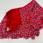 Tobi floral print ruffle shorts hi rise red medium festival concert travel pinup Photo 6