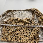 BP . Cropped Rib Button Front Cardigan & Camisole Set Beige Nougat Leopard Sz XL Photo 5