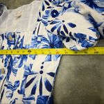 Caroline Constas white blue linen blend Garden tile Farm mini dress Sz 6 Party Photo 12