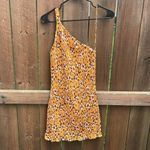 Faithfull the Brand Faithful The Brand Terre Mer One Shoulder Floral Orange Mini Dress Size 4 NWT Photo 13