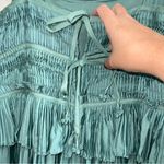 Sea New York. NEW NWT Risa Ramie Satin Midi Dress In Sage Green Photo 8