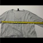 August Silk  Shimmering Silver Knit Top Photo 4