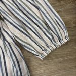 Caslon  Blouse Womens Size Small Linen Stripe Vneck Shirt Lightweight Photo 4