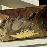 90’s Metallic Overlay Clutch Purse Gold Photo 0