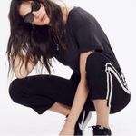 Mother Inside crop step fray guilty racer black with white stripe jeans sz 29 Photo 13