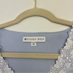 Eileen West Blue Lace Long Sleeve Cozy Sweater Knit Short Nightgown Medium‎ NEW Photo 3