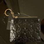 Nanette Lepore Gold and Black Key Card Holder & ZIPPER SECTION embossed Photo 1