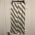 Mango New Exclusive Collection Off White Black Striped Ruched Maxi Skirt Photo 11