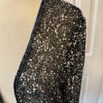 Adrianna Papell Papell Boutique Evening Jacket Sz MED Black 100% Silk Full Sequins & Beads Sheer Photo 1