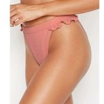 Ris-k  Ruffle Hi-Cut Bikini Bottom Textured Horizon Tea Rose Pink S Photo 1