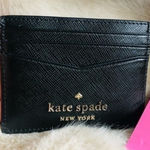 Kate Spade  Black Saffiano Leather Card Holder Wallet 6 Slots NWT Photo 0