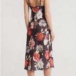 Bebe  printed satin bias midi dress black floral Photo 1