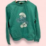 Aqua chunky distresses smurf sweatshirt pockets Whole Hauss Blue Size L Photo 0