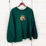 Classic Elements Vtg Embroidered Ugly Christmas Sweatshirt  Green‎ 16W 18W Photo 8