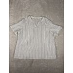 ll bean blue ivory Striped linen cotton tunic top short sleeve XL Photo 2