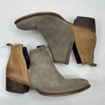 Anthropologie Anthro Diba True Sz 6.5 Stop By Bootie Beige Brown Suede Leather Colorblock Boot Photo 3