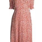 Time And Tru  Women’s Woven Wrap Dress, Orange Saffron Floral, XXL (20) Photo 2
