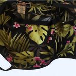 2000s Y2K Island Coconut girl Black green fitted Hawaiian beach floral print cami tank top shirt blouse w/ built in bra Excellent condition Photo 6