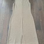 St. John Round Neck Sleeveless Bodycon Knee Length Dress in Tan Beige Size 6 Photo 7