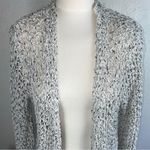 POL Open Knit Longline Cardigan Sweater Gray White Boho Cozy Chunky Small NWOT Photo 3