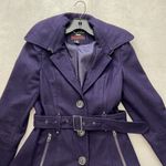 Miss Sixty  women size small dark purple winter jacket with belt 60% wool Photo 2