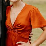 Show Me Your Mumu  Burnt Orange Luxe Satin Bridesmaid Dress - Rome Twist Gown Photo 3