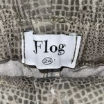 Bevy Flog Shely Original Pant Silver Sage Gray Snakeskin Print Cotton Size 24 (2 Green Photo 6