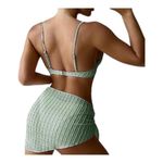 Women's Light Green Ribbed Bikini w/ Cover Up Skirt Swimsuit SZ Large NWT #0761 Photo 1