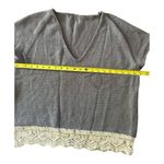 Handmade Handknit purple soft vneck short sleeve sweater Size Large Photo 7