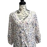 Hope And Harlow Floral Peasent Blouse Womens Ditzy Knit Boho Modest S Modest White Photo 0