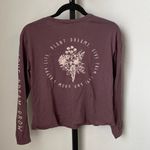 None Long Sleeve Purple Cropped Top Plant Dreams Give Them Love and Grow A Happy Life Photo 1