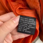 Vintage Suede Leather Embroidered Flame Belted Coat Jacket In Orange Size XL Photo 6