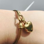 Gold bangle non tarnish with heart charm Photo 3