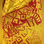 Vintage 80sCosby high waisted, pleated, wideleg abstract pattern cuffed shorts S Orange Photo 3